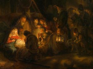 The Adoration of the Shepherds (detail) Pupil of Rembrandt 1646